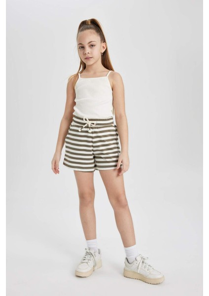 Kız Çocuk Çizgili Şort modelleri