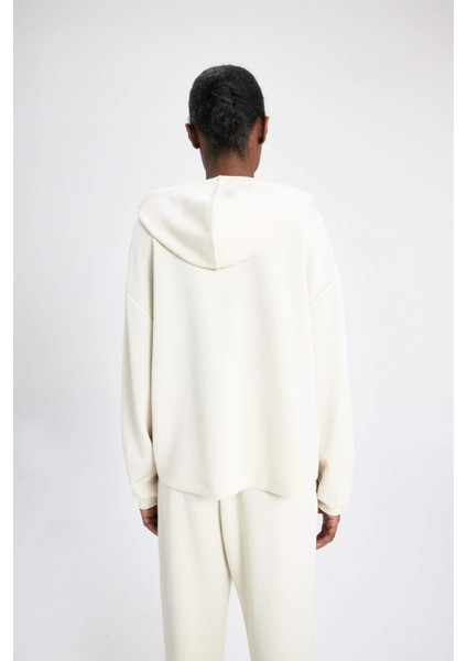 Fit Oversize Geniş Kalıp Modal Kapüşonlu Kanguru Cepli Sporcu Sweatshirt B5206AX24SP