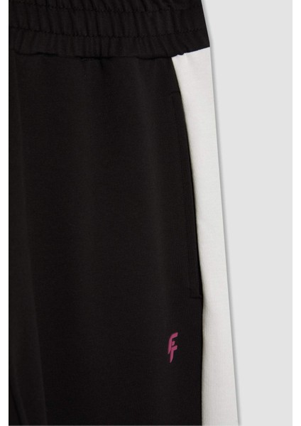 Fit Jogger Eşofman Altı Standart Fit Baskılı Cepli Yan Parça B4631AX24SP