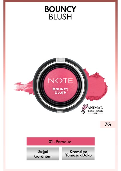 Bouncy Blush Yumuşak Kremsi Allık - 01 Paradise