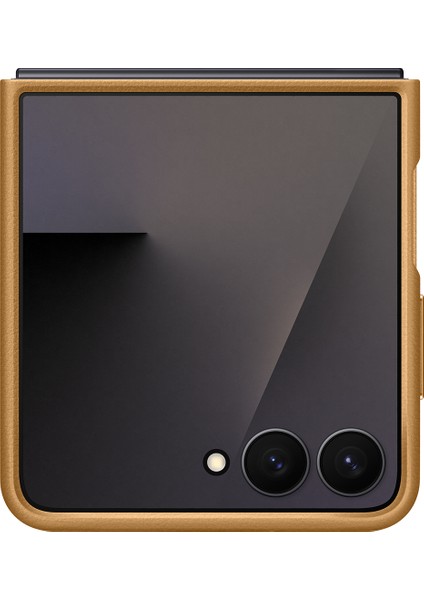 Galaxy Z Flip 7 Deri Kılıf - Camel