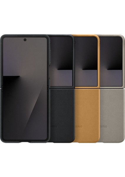 Galaxy Z Flip 7 Deri Kılıf - Gri