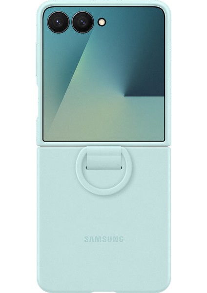 Galaxy Z Flip 7 Yüzüklü Silikon Kılıf - Mint Yeşili