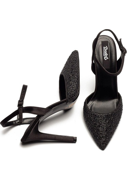 Yüksek Topuklu Taş Işlemeli Tokalı Abiye Saten Ayakkabı 330 modelleri