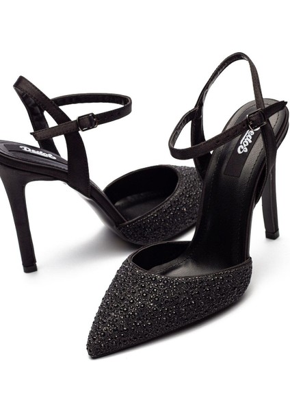 Yüksek Topuklu Taş Işlemeli Tokalı Abiye Saten Ayakkabı 330 fırsatları