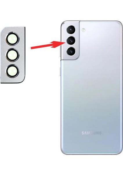 Sm Galaxy S21 Plus G996 Metal Çerçeveli Kamera Lens Koruyucu Full SET-(1903) - CPT103289-9597