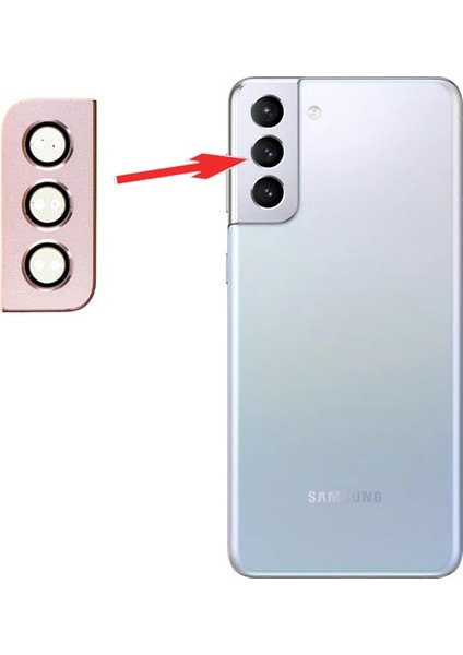 Sm Galaxy S21 Plus G996 Metal Çerçeveli Kamera Lens Koruyucu Full SET-(1903) - CPT103289-9597