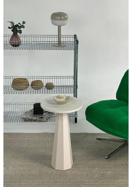 Kuppdesign Lilyum Mantar Sehpa Modern Tasarım Ahşap Krem Renk 57 cm Ergonomik Kullanım modelleri