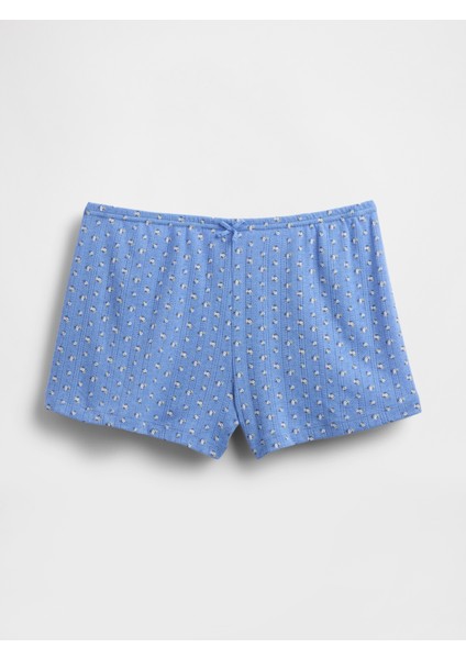 Kadın Mavi Pointelle Pj Şortları fiyatları