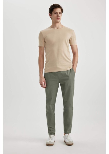 Yazlık Jogger Chino Pantolon Beli Bağcıklı Cepli Düz Paça Z9933AZ24SP