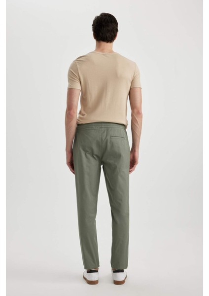 Yazlık Jogger Chino Pantolon Beli Bağcıklı Cepli Düz Paça Z9933AZ24SP