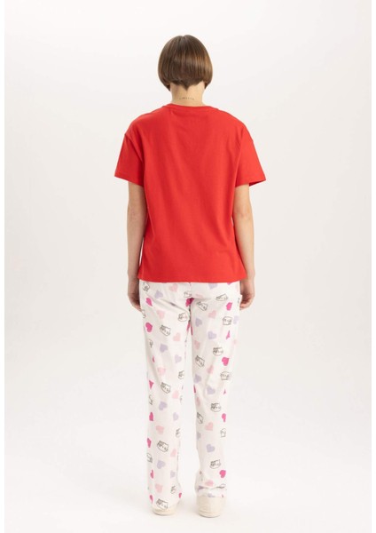Fall in Love Regular Fit Baskılı Kısa Kollu Pijama Takımı B6207AX24SP