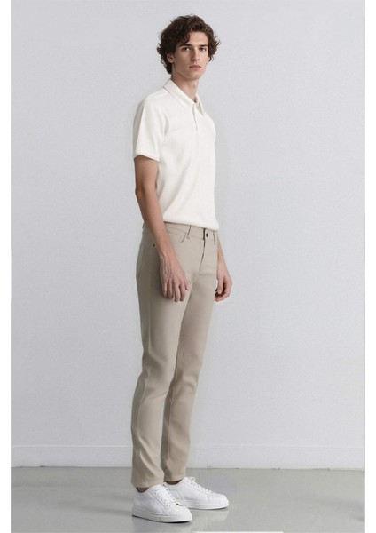 Yazlık Chino Kanvas Pantolon Slim Fit Dar Kesim Cepli Dar Paça T1055AZ24SP