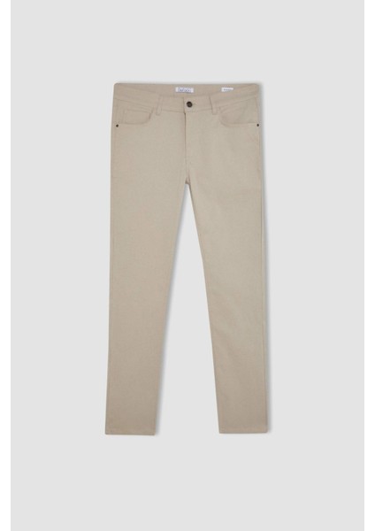 Yazlık Chino Kanvas Pantolon Slim Fit Dar Kesim Cepli Dar Paça T1055AZ24SP