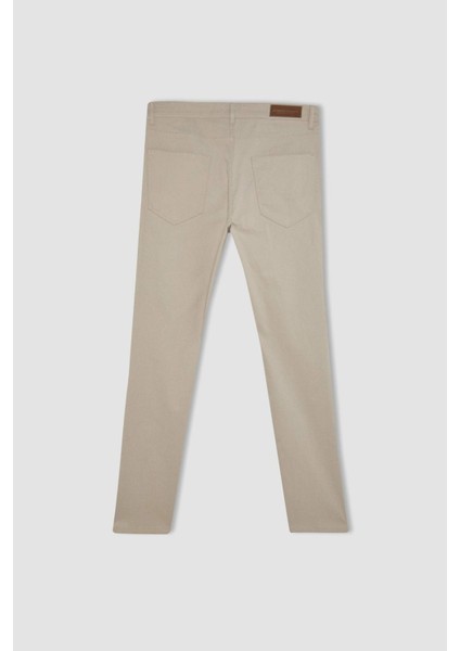 Yazlık Chino Kanvas Pantolon Slim Fit Dar Kesim Cepli Dar Paça T1055AZ24SP