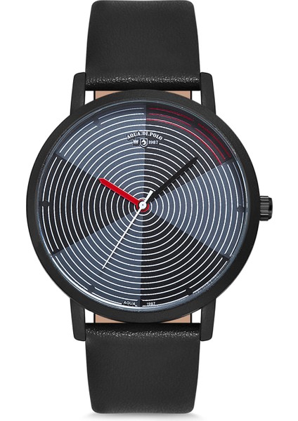 Unisex Siyah Deri Kordonlu Analog Kol Saati APWA028602