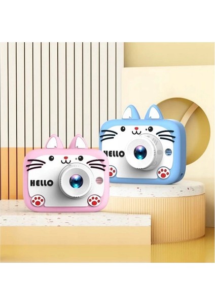 Hello Çocuk Dijital Fotoğraf Makinası 20 Mp Video Kaydedici 2.0 Inç Çift Kameralı KS-102 fırsatları