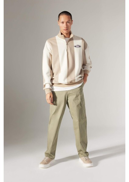 Gabardin Pantolon Baggy Fit Düz Paça Cepli B3664AX23AU fiyatları
