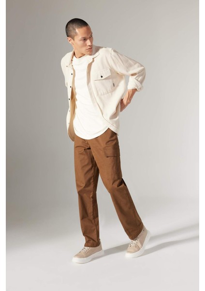 Gabardin Pantolon Baggy Fit Düz Paça Cepli B3664AX23AU modelleri