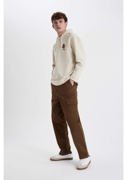 Gabardin Pantolon Baggy Fit Düz Paça Cepli B3664AX23AU