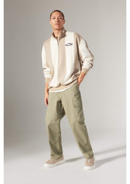 Gabardin Pantolon Baggy Fit Düz Paça Cepli B3664AX23AU modelleri