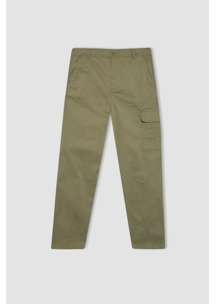 Gabardin Pantolon Baggy Fit Düz Paça Cepli B3664AX23AU