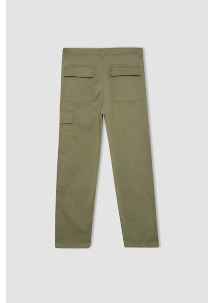 Gabardin Pantolon Baggy Fit Düz Paça Cepli B3664AX23AU