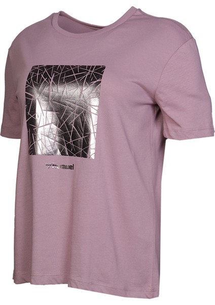 Calvina S/S Tee Yuvarlak Yaka Kısa Kollu Baskılı Mor Kadın Tişört