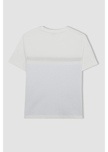 Erkek Çocuk Bisiklet Yaka Renk Bloklu Pike Kısa Kollu Tişört