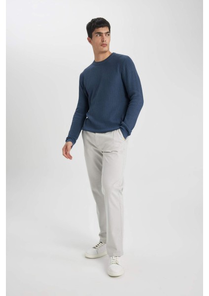 Regular Fit Normal Kesim Gabardin Chino Kanvas Pantolon Yazlık Fermuar Cepli Düz Paça B2088AX24SP
