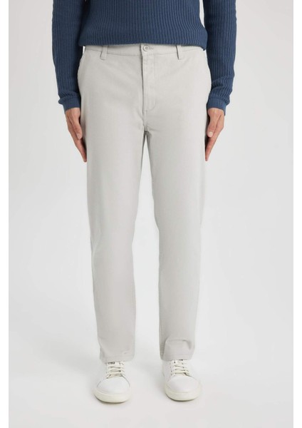 Regular Fit Normal Kesim Gabardin Chino Kanvas Pantolon Yazlık Fermuar Cepli Düz Paça B2088AX24SP