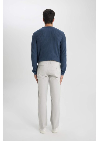 Regular Fit Normal Kesim Gabardin Chino Kanvas Pantolon Yazlık Fermuar Cepli Düz Paça B2088AX24SP