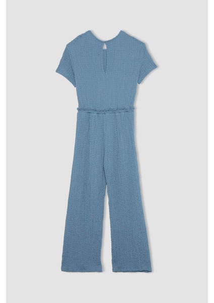 Kız Çocuk Kısa Kollu Uzun Tulum B4637A824SM