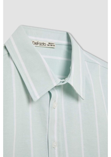 Erkek Çocuk Polo Yaka Oxford Uzun Kollu Gömlek B7127A824SM