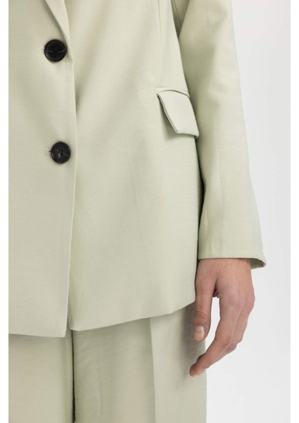 Loose Fit Kruvaze Yaka Düğmeli Blazer Ceket Z8276AZ24SM