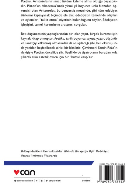 Poetika - Aristoteles fiyatları