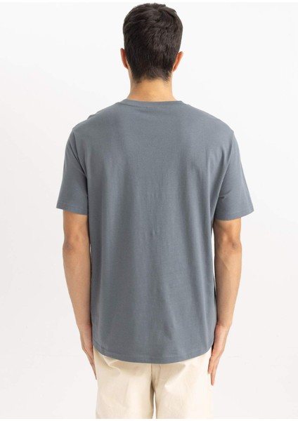 %100 Pamuk New Regular Fit Bisiklet Yaka Basic Düz Kısa Kollu Tişört V7699AZ24SP