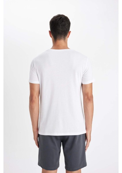 %100 Pamuk New Regular Fit Bisiklet Yaka Basic Düz Kısa Kollu Tişört V7699AZ24SP