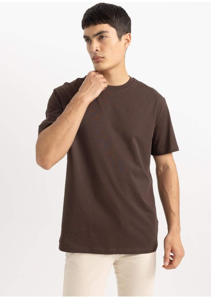 %100 Pamuk New Regular Fit Bisiklet Yaka Basic Düz Kısa Kollu Tişört V7699AZ24SP
