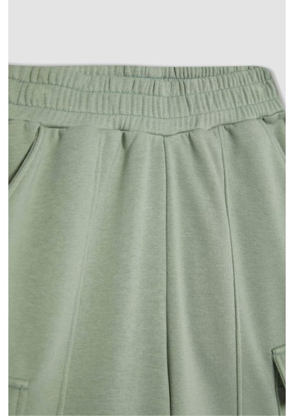 Kız Çocuk Wide Leg Geniş Bol Paça Kargo Eşofman Altı B6402A824SP