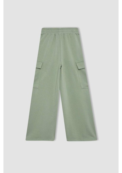 Kız Çocuk Wide Leg Geniş Bol Paça Kargo Eşofman Altı B6402A824SP