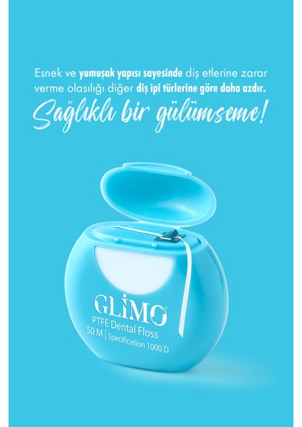 Ptfe Diş Ipi, Kaygan Yapı Ile Kolay Kullanım,plak & Tartar Karşıtı, Diş Eti Dostu,hassas Dişler Için fırsatları