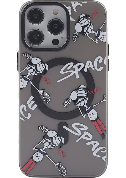 iPhone 13 Pro Max Kılıf Apollo Magneticsafe Desenli Kapak - Apollo Siyah - 3 - CPT107311-4874