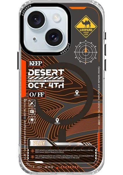 iPhone 15 Map Magsafe Kapak - Desert