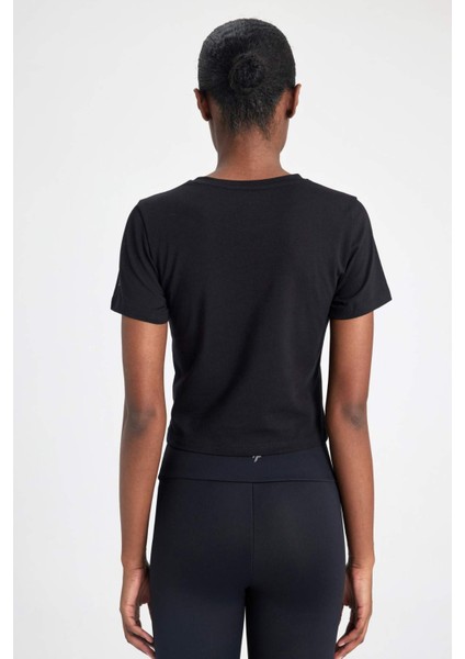 Fit Crop Bisiklet Yaka Sporcu Basic Kısa Kollu Tişört A2430AX24SP