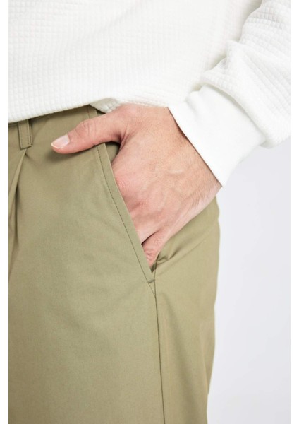 Yazlık Kumaş Pantolon Tapered Fit Normal Kesim Düz Paça Cepli B6667AX24SP
