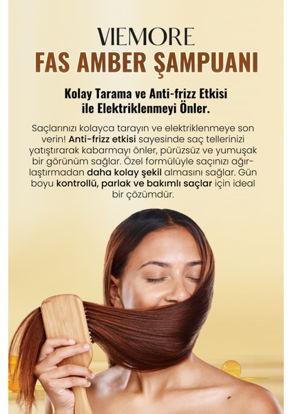 Fas Amberi Saç Şampuanı 400ML - Onarıcı, Güçlenme, Dökülme-Karşıtı, Parlaklık, Nemlendirici