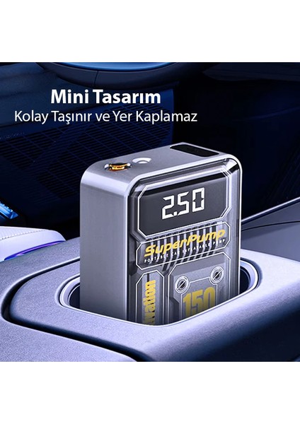 Ezere 150PSI Tasinabilir Araba Yüksek Güçlü Elektrikli Kablosuz Lastik Hava Pomp - CPT109346-80