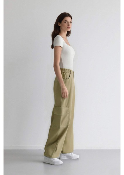 Coool Jogger Pantolon Gabardin Kumaş Normal Bel Basic Düz Kargo Cepli B0454AX24SP