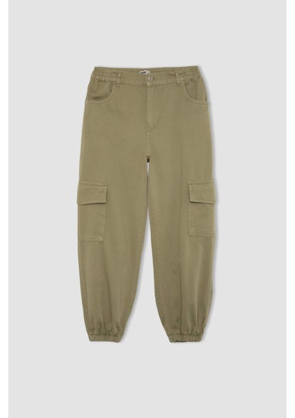 Coool Jogger Pantolon Gabardin Kumaş Normal Bel Basic Düz Kargo Cepli B0454AX24SP